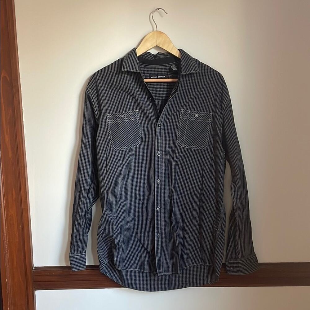 Michael Brandon Black and White Checkered Shirt